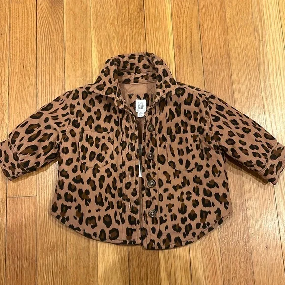 NWT! Baby Gap 0-6m Adorable baby leopard corduroy jacket - Picture 1 of 2